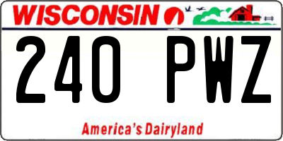 WI license plate 240PWZ