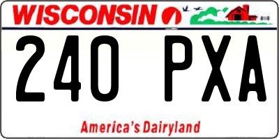 WI license plate 240PXA
