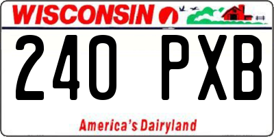 WI license plate 240PXB