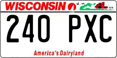 WI license plate 240PXC