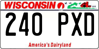 WI license plate 240PXD