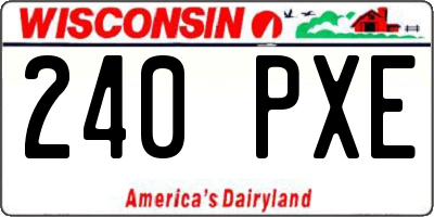 WI license plate 240PXE