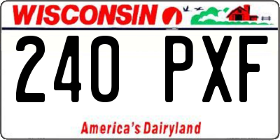 WI license plate 240PXF