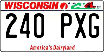 WI license plate 240PXG