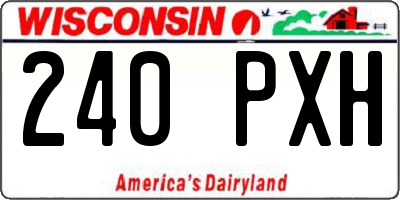 WI license plate 240PXH