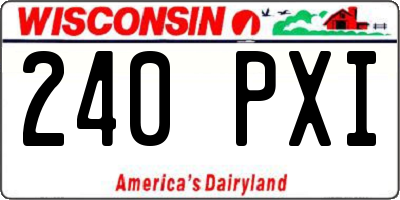 WI license plate 240PXI