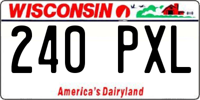 WI license plate 240PXL