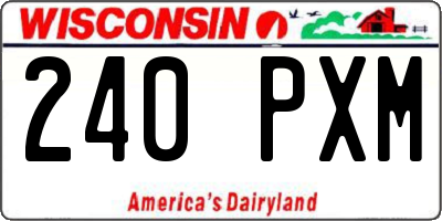 WI license plate 240PXM