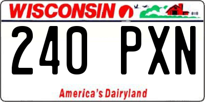 WI license plate 240PXN
