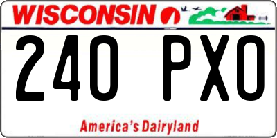WI license plate 240PXO