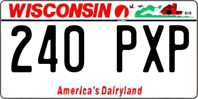 WI license plate 240PXP
