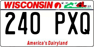 WI license plate 240PXQ