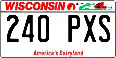 WI license plate 240PXS