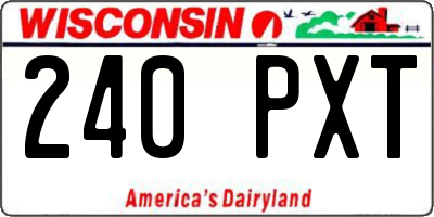 WI license plate 240PXT