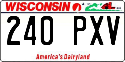 WI license plate 240PXV