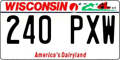 WI license plate 240PXW