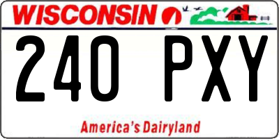 WI license plate 240PXY