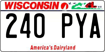 WI license plate 240PYA