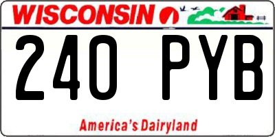 WI license plate 240PYB