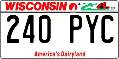 WI license plate 240PYC