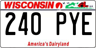 WI license plate 240PYE