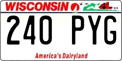 WI license plate 240PYG