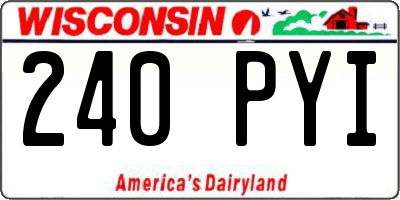WI license plate 240PYI