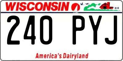 WI license plate 240PYJ
