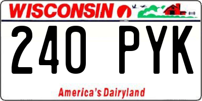 WI license plate 240PYK