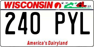 WI license plate 240PYL