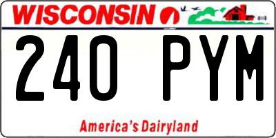 WI license plate 240PYM