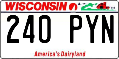 WI license plate 240PYN