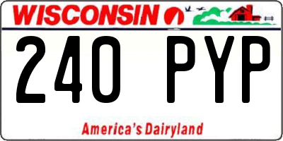 WI license plate 240PYP