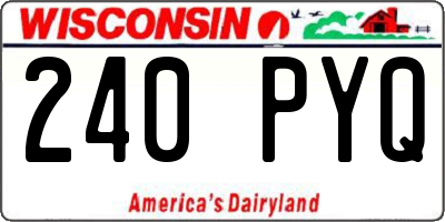 WI license plate 240PYQ