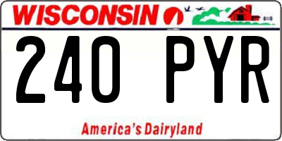 WI license plate 240PYR