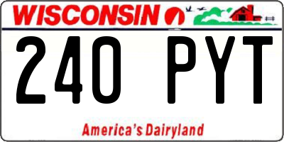 WI license plate 240PYT