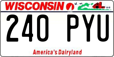 WI license plate 240PYU