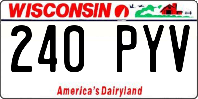WI license plate 240PYV