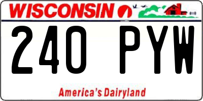 WI license plate 240PYW