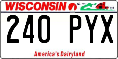 WI license plate 240PYX