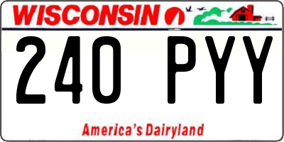 WI license plate 240PYY