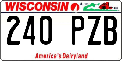 WI license plate 240PZB