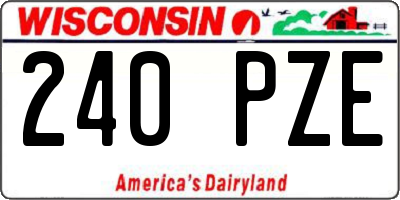 WI license plate 240PZE