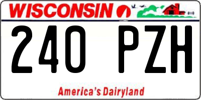 WI license plate 240PZH