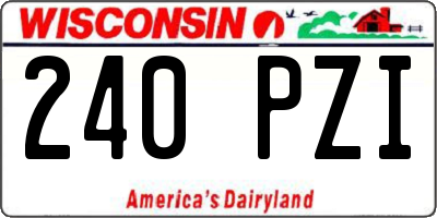 WI license plate 240PZI