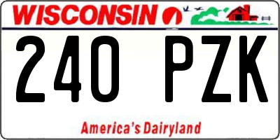 WI license plate 240PZK