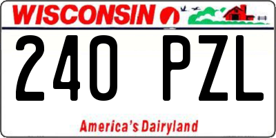 WI license plate 240PZL