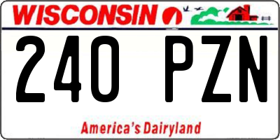 WI license plate 240PZN