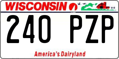 WI license plate 240PZP
