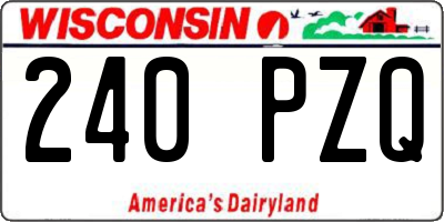 WI license plate 240PZQ